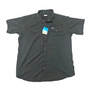 Columbia Mens Omni-Wick PFG Fishing Shirt Size XXL BLACK POCKETS 40 UPF Rated